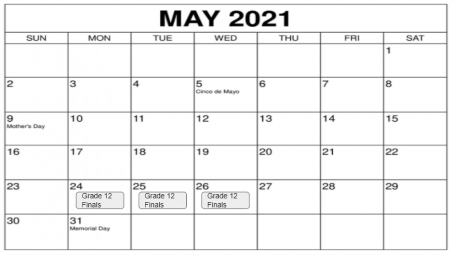 Schedule for the month of May at Prep