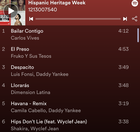 Hispanic Heritage Week playlist