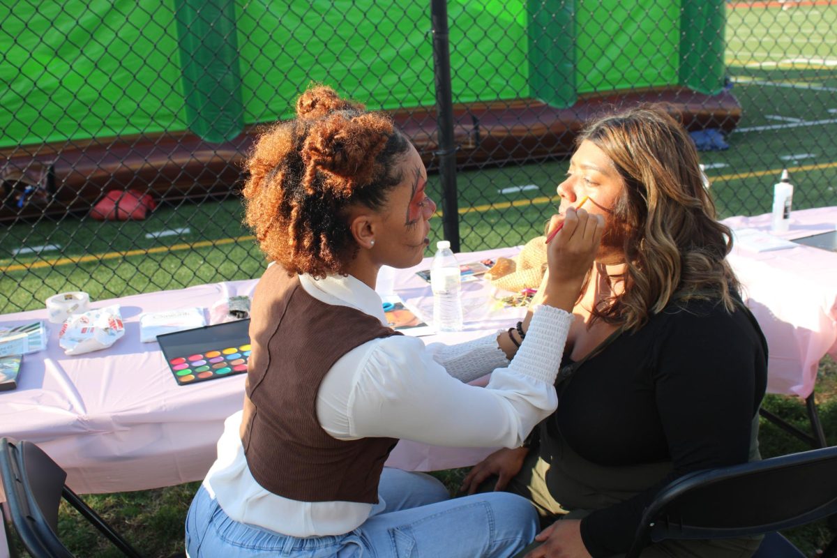 Cindy Gomez getting her face painted. 