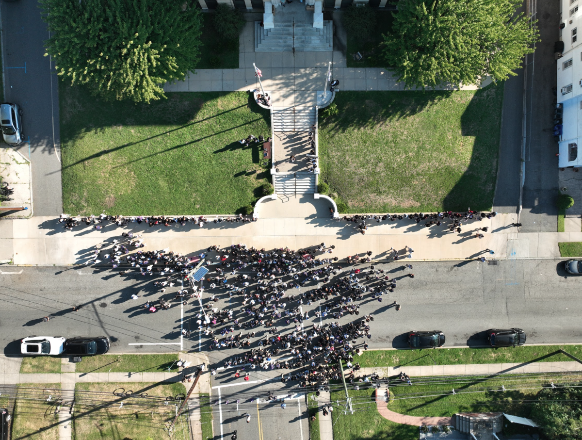 Prep's 9/11 ceremony, taken from a drone, 2025.