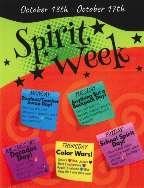Spirit Week schedule