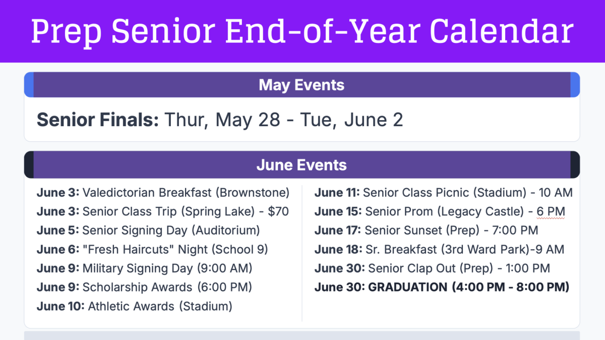 SENIORS: Your end-of-the-year events schedule